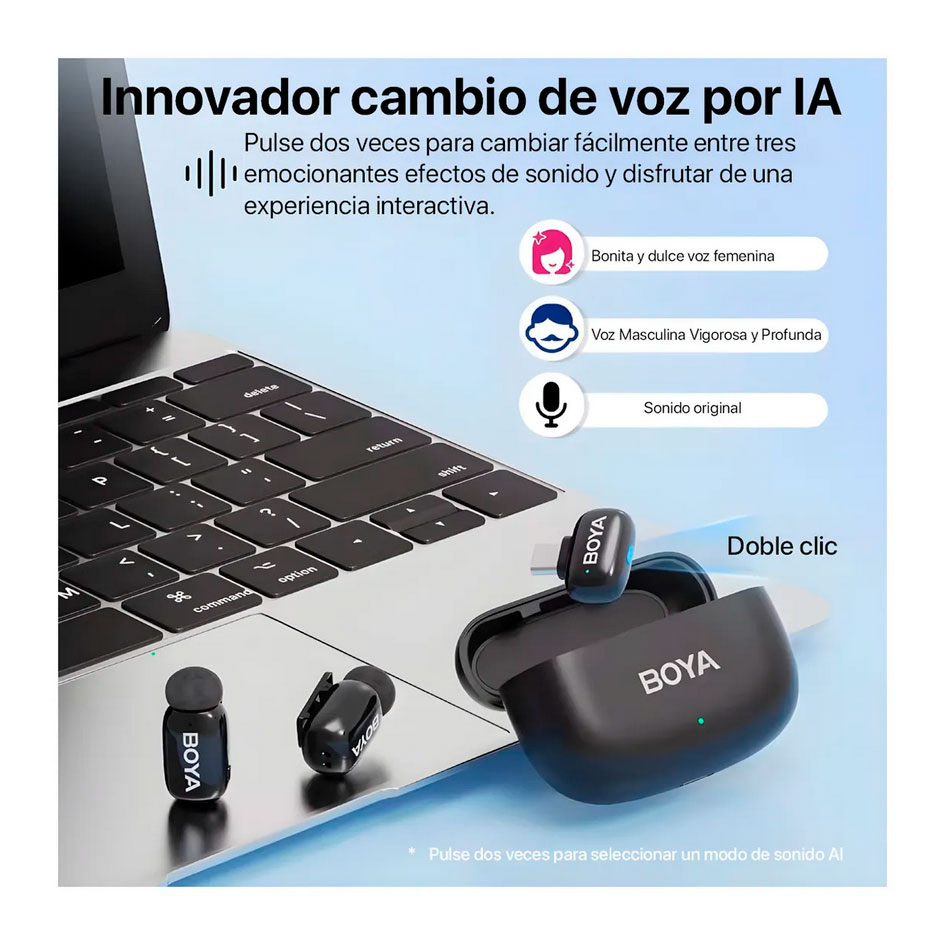 BOYA Mini-2 Usb-C - Micrófono Inalámbrico cancelación de ruido IA - PRE-VENTA · imagen 5