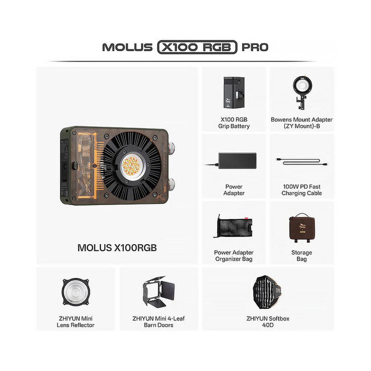 ZHIYUN Molus X100 PRO - RGB - LUZ LED - PRE-VENTA · imagen 3